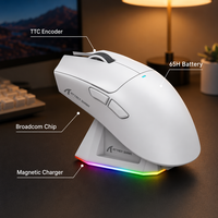 Ratón Inalámbrico para Juegos Attack Shark X11 63g Tri-Mode, PAW3311 22K DPI, Base Magnética de 1000Hz, 65 Horas de Duración, RGB, Accesorios para PC