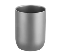 Set cangkir Titanium portabel tembok ganda, cangkir kamar mandi ramah lingkungan Titanium murni