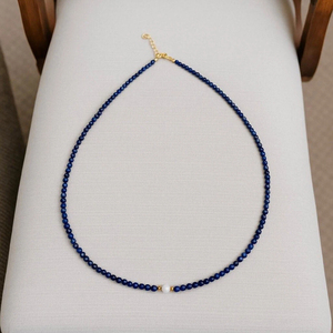 Collar de Gargantilla Minimalista <span class=keywords><strong>y</strong></span> Elegante con Cuentas de Lapislázuli Azul <span class=keywords><strong>y</strong></span> Perla de Agua Dulce - Product Image 5