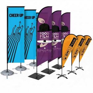 Drapeaux plumeaux publicitaires en fibre de verre double face, imperméables, de qualité supérieure, pour la promotion et l'accueil, vente en gros - Product Image 1