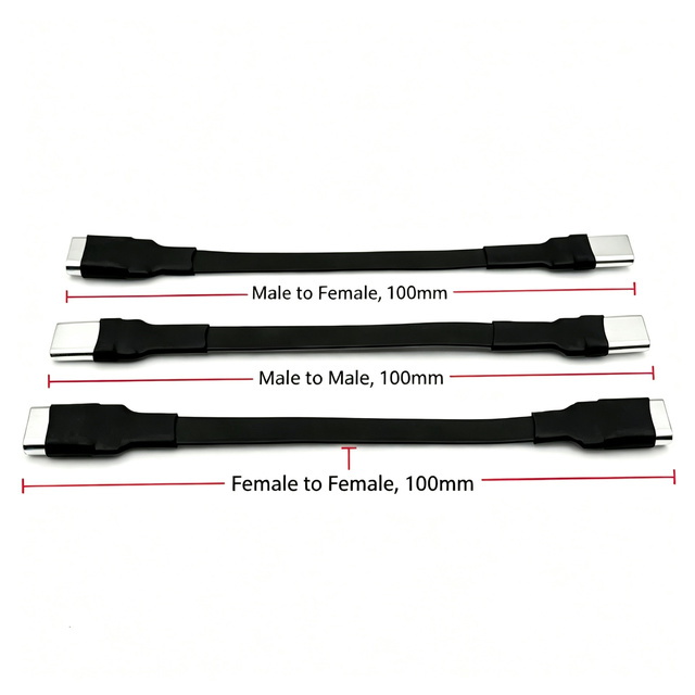 Ultra Thin Lower Profile FPV Straight Angled 60W PD Fast Charging Cable USB 3.1 Type C FPC 10Gbps 24P Angle USB C Ribbon Cable