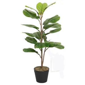 人工植物30インチの偽のフィドルリーフイチジクの木と21の葉ポット偽のイチジクの葉ホームオフィス用の人工イチジクの木
