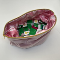 Jeu de tuiles de mahjong en acrylique cristallin OEM avec sac et tapis, fabrication sur mesure, taille et couleur personnalisées, jeu de mahjong vintage à trois couches de 160 tuiles