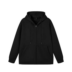 Senza logo o etichette, disponibile in stock e OEM/ODM. Felpa con Zip in Velluto Silver Fox da 500g, in Cotone Felpato Caldo per l'Inverno - Product Image 3