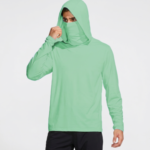 Custom Sublimated UPF 50+ Long Sleeve Hoodie Outdoor Sun protection Solid Color Fishing Shirt Plus Size Fishing Clothing - Product Image 1
