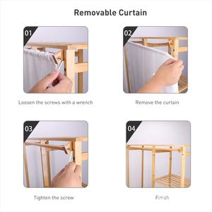 Bamboo 6 Layer Heavy Duty <b>Clothes</b> <b>Rack</b> With Storage Shelves For Bedroom Closet Organization - Product Image 3