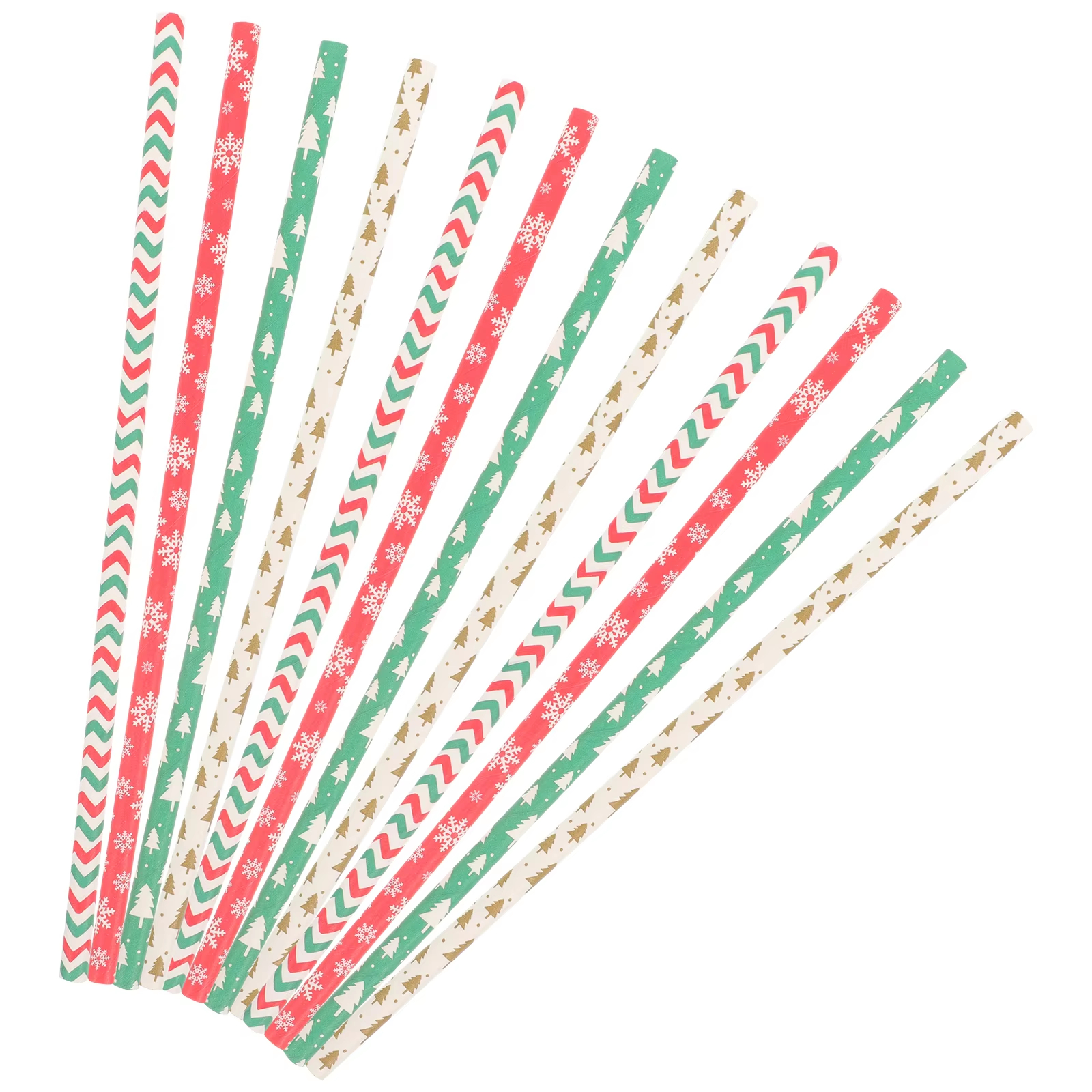 Wholesale Custom Printed Food Grade Disposable Colorful Striped Drinking Red White Green Stripe Paper Straws