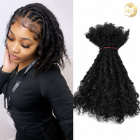 Vente en gros d'usine 8 pouces 0,6 cm 1B #   Extensions de dreadlocks Lisa Locs 100% cheveux humains Remy, bouclées, pour femme noire américaine