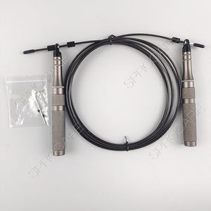 <span class=keywords><strong>Cuerda</strong></span> <span class=keywords><strong>de</strong></span> saltar <span class=keywords><strong>de</strong></span> alambre <span class=keywords><strong>de</strong></span> acero con rodamiento <span class=keywords><strong>de</strong></span> bolas <span class=keywords><strong>de</strong></span> alta velocidad con nuevos mangos <span class=keywords><strong>de</strong></span> aluminio Durable ajustable y sin enredos para Fitness y ejercicio - Product Image 5