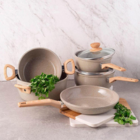 Ensembles de casseroles et de poêles Vente en gros Marmite de cuisson pour la maison Avec poêle antiadhésive Et casserole Batterie de cuisine antiadhésive