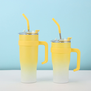 Vaso Térmico Personalizado de 40oz, Clásico, de Acero Inoxidable 304, con Asa, Tapa y Pajita, para Café, Regalo Promocional - Product Image 3