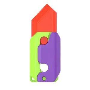 DOULUO Hot Selling Anxiety Relief Toys 3d Gravity Carrot Knife Toy Decompression Card Pushing Small Toy