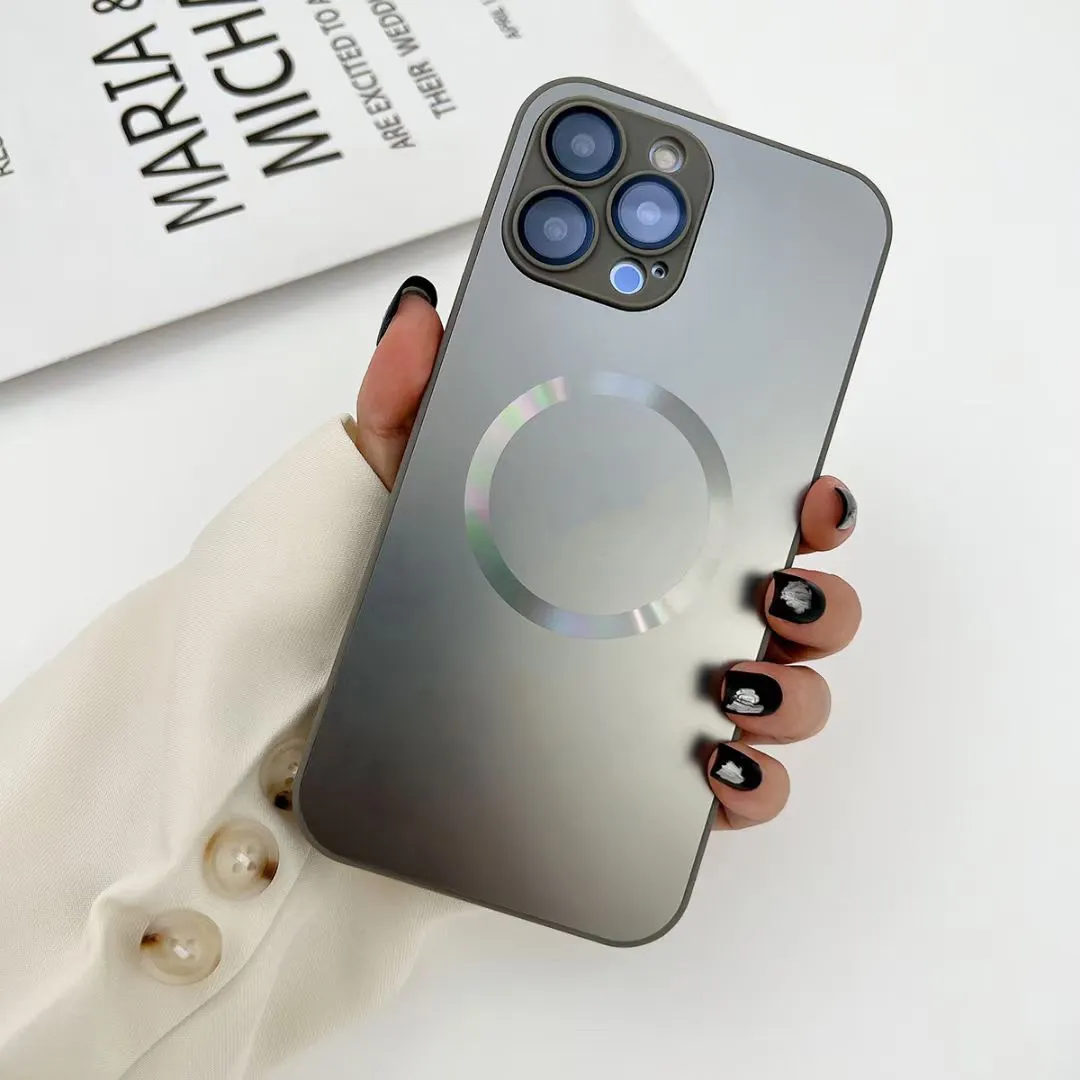 Matte Glass Rückseite Abdeckung Telefonhülle für iPhone 12 13 14 15 Pro Max Telefon farbige Hülle