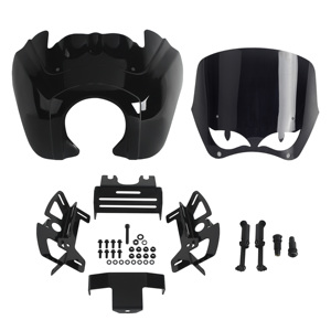 Parabrisas Estilo Club para Faro Delantero de Harley Dyna <span class=keywords><strong>2006</strong></span>-2017 - Compatible con Low Rider/Street <span class=keywords><strong>Bob</strong></span>/<span class=keywords><strong>Fat</strong></span> <span class=keywords><strong>Bob</strong></span> con Soporte Baja Designs LP6 - Product Image 1