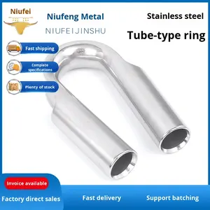 304 Edelstahlrohr-Hülse, Hühnerherzring, Stahlseil, Hochleistungs-Schutzhülse, U-förmig, breite Öffnung, rostfrei - Product Image 4