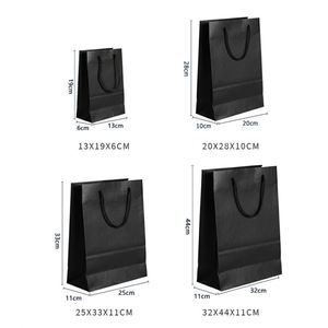 LH Recyclable Eco-Friendly Black Kraft Paper <b>Bags</b> with Custom Logo and Screen Printing for Bakery Use - Product Image 2