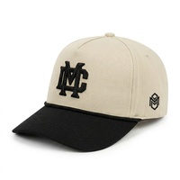 Gorras de Béisbol Unisex Ajustables con Logotipo Bordado en 3D, de Sarga de Algodón Transpirable de Cinco Paneles, Bicolor, Precio de Fábrica, MOQ Bajo