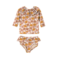 2023 à volants bébé/enfant en bas âge filles Rash Guard 2 pièces maillot de bain ensemble mi-longueur manches UV maillot de bain UPF 50 + Protection solaire