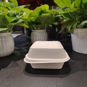 Caja para Hamburguesas de 6 Pulgadas, Contenedor de Bagazo Biodegradable, Caja Desechable para Llevar, Tipo Concha con Bisagras - Product Image 4