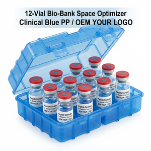 Organizador de Espacio para Banco de Biobancos de 12 Unidades - Caja de Almacenamiento Segura de Alta Densidad en Azul Clínico y PP Transparente de Alta Claridad - Product Image 2