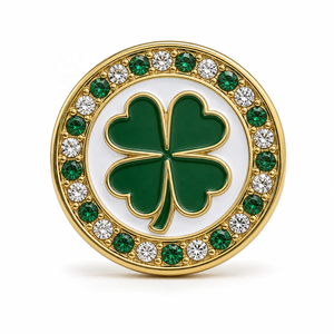 Marqueur <span class=keywords><strong>de</strong></span> balle <span class=keywords><strong>de</strong></span> golf personnalisé en strass et cristal, motif trèfle à quatre feuilles, pour la Saint-Patrick, cadeau pour golfeur, fabricant <span class=keywords><strong>de</strong></span> marqueurs <span class=keywords><strong>de</strong></span> balle <span class=keywords><strong>de</strong></span> golf - Product Image 1