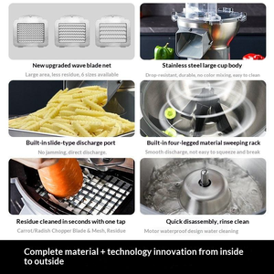 Robot culinaire Vinica, hachoir commercial, trancheuse <span class=keywords><strong>électrique</strong></span>, machine à couper les <span class=keywords><strong>légumes</strong></span> en dés, à déchiqueter, avec lames en acier inoxydable - Product Image 6