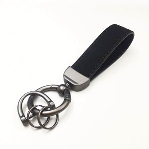 Custom Personalize Logo Anti-Lost Car Leather Keychain with Buckle Ring PU Leather Carabiner Keyring Key Fob Metal Stamped Blank - Product Image 6