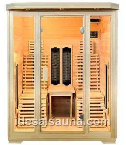 Traditional mobile red glass cedar steam sauna room