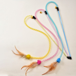 Nouvelles baguettes interactives pour chat 2025, forme <span class=keywords><strong>serpent</strong></span> populaire, avec balle et <span class=keywords><strong>plumes</strong></span>, jouets pour chat - Product Image 3