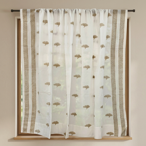 Nouveaux rideaux en coton imprimés à la main motif vague, taille et couleur personnalisables, tissu léger tissé, occultation totale de la lumière, toutes saisons - Product Image 3