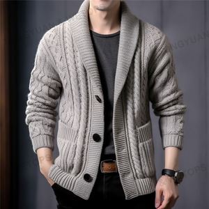 Hot Sale Stylish Nylon Cotton <strong>Shawl</strong> <strong>Collar</strong> Sweater Jacket Spring Winter Clothes Knitted <strong>Cardigan</strong> <strong>Men</strong> - Product Image 2