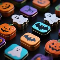 Nouveau pot cadeau personnalisé pour Halloween boîte en fer blanc en forme de pot à bonbons boîte cadeau créative d'emballage en métal pour enfants