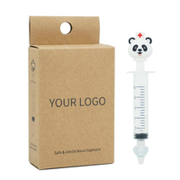 Seringue nasale Panda pour bébé en silicone PP, anti-odeur, facile à utiliser, réutilisable, pour administration de médicaments à domicile