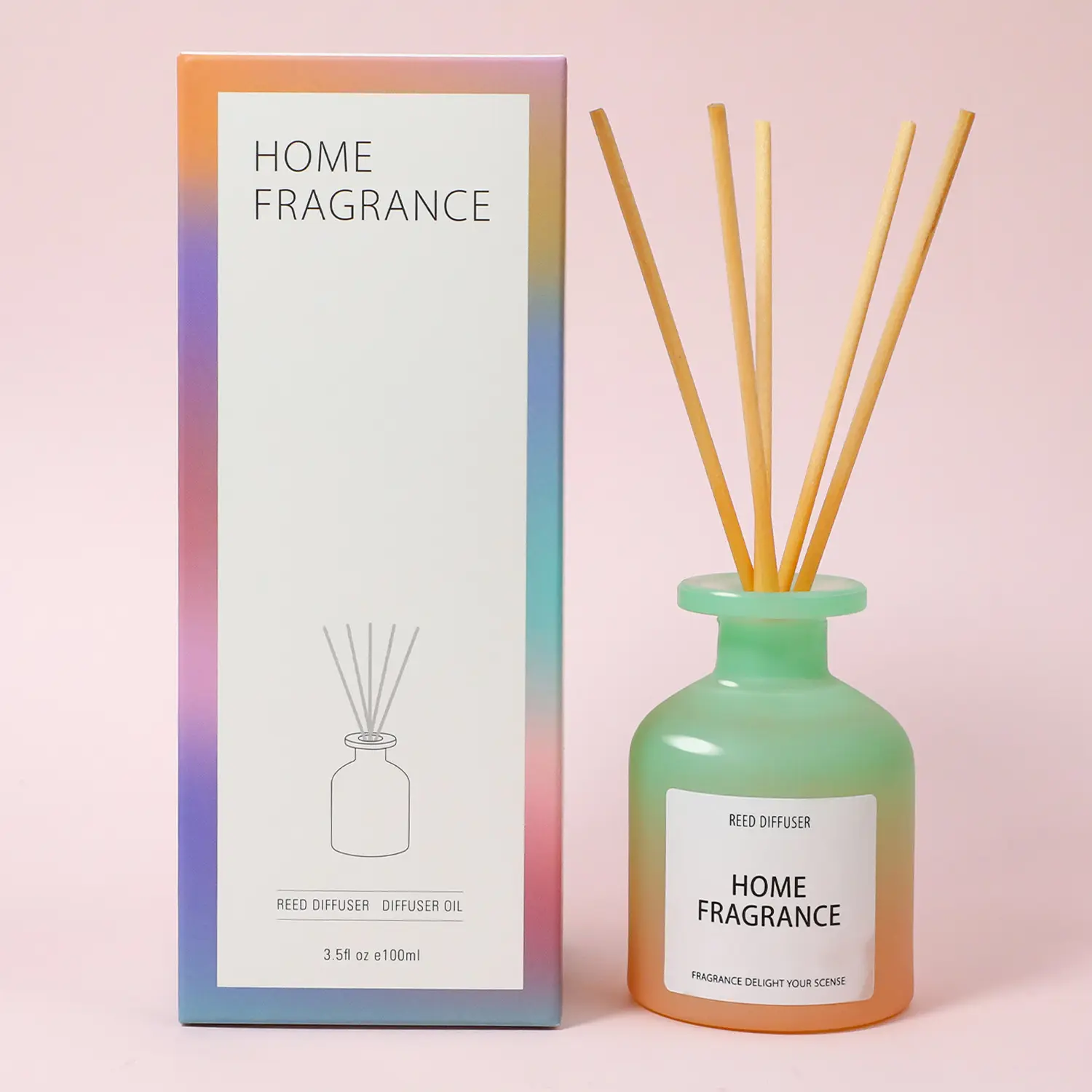 AROMA HOME 100ML Natrral Essential Oil high Quality Luxury Gradient Reed Diffuser
