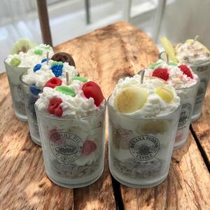 LANJO Customizable Handmade Dessert Scented Soy Wax <b>Candle</b>-round Shape Glass Jar Eco-Friendly Non-Toxic for Birthdays Weddings - Product Image 2