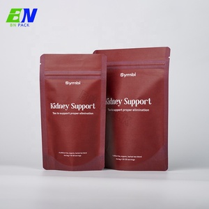 Eco Friendly Ziplock Stand up Tea Food <strong>Packaging</strong> 100% Compostable Biodegradable Kraft Paper Printing Pouch Bags - Product Image 2