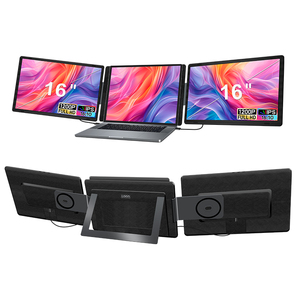 Monitor Portátil de Pantalla Triple de 16 Pulgadas, Conexión Plug and Play, Pantalla IPS de Relación de Aspecto 16:10, Paneles Desmontables y Soporte Metálico Ajustable - Product Image 1