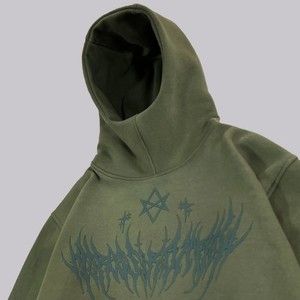 Custom Vintage Wash Hoodie Hombres Sudadera con capucha Impreso Reflectante 100% Algodón Deportes Sudadera con capucha - Product Image 3