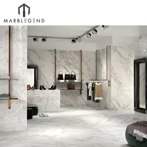 Interior wall and floor decoration Statuario white marble flooring price