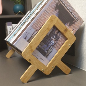 Salon petit support de rangement de bureau en bambou minimaliste pour livres et papiers parfait pour l'organisation de la maison ou de la table - Product Image 5