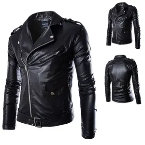 Cheap men's high-quality jacket long-sleeved coat leather riding motorcycle punk PU leather jacket for men and women