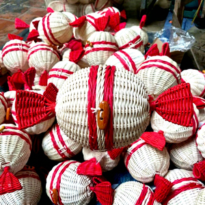 Panier-cadeau en rotin élégant de style vintage, écologique, durable, en forme de bonbon, multifonctionnel, pour le rangement des aliments, boîte-cadeau décorative - Product Image 1