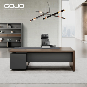 Escritorio Ejecutivo Moderno de Lujo con <span class=keywords><strong>Chapa</strong></span> de Madera, Escritorio para <span class=keywords><strong>Jefe</strong></span>, Muebles de Oficina Comerciales de Alta Gama - Product Image 1