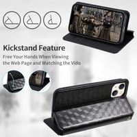Étui en cuir texturé 3D pour Redmi Note 14/Pro + avec fente pour carte et couvercle rabattable Modèle 5G et 4G Compatible Phone Grip