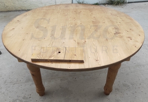 <span class=keywords><strong>Table</strong></span> <span class=keywords><strong>ronde</strong></span> de ferme d'événement en bois de pin rustique <span class=keywords><strong>Table</strong></span> de mariage et diamètre 150cm et 160cm 8-10 ensembles - Product Image 5
