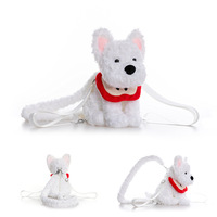 Sac à dos en peluche Feiya West Highland Dog, jouet en peluche, adorable chien en peluche, sac à bandoulière, Saint-Valentin, polyester, coton PP