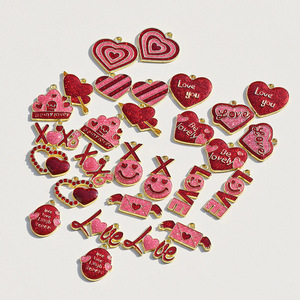 Colgantes de aleación con forma de corazón para el Día de San Valentín, accesorios para hacer joyería DIY, regalo unisex, aleación de zinc GJ246 - Product Image 3