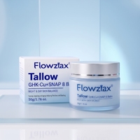 Crème Visage Anti-âge et Réparatrice au Peptide de Cuivre Bleu (GHK-Cu) et 8 Peptides, à base de Suif de Bœuf, Effet Anti-rides et Éclaircissant, Marque Blanche