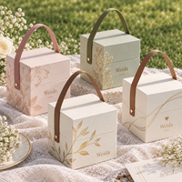 Tragegriff Goldfolie Botanische Kunstwerke OEM Papier Markengeschenkverpackung Rechteckige Deckel-und-Boden-Box