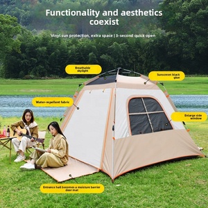Tente à double couche automatique en tissu Oxford avec revêtement noir <span class=keywords><strong>2</strong></span>-en-1, <span class=keywords><strong>abri</strong></span> pliable portable à ouverture rapide pour le camping et la plage - Product Image 5